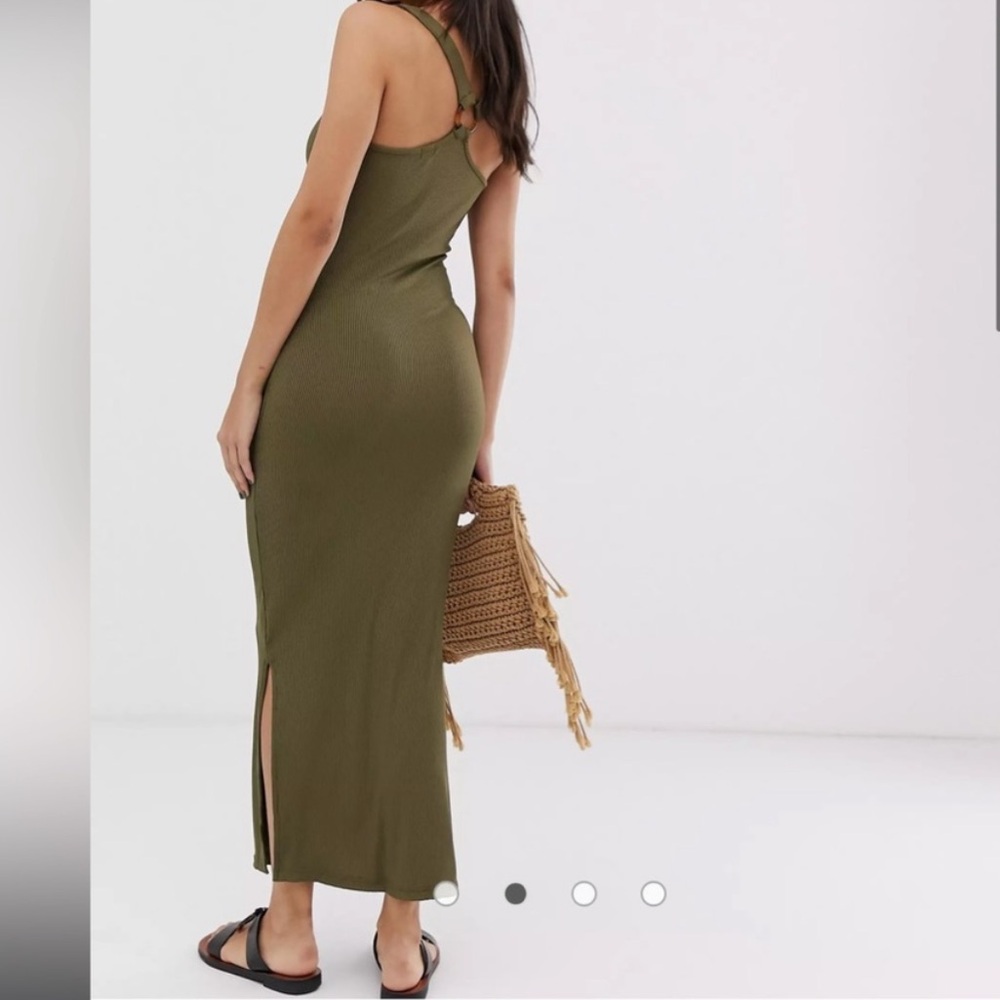 River Island Olive Ribbed Dress